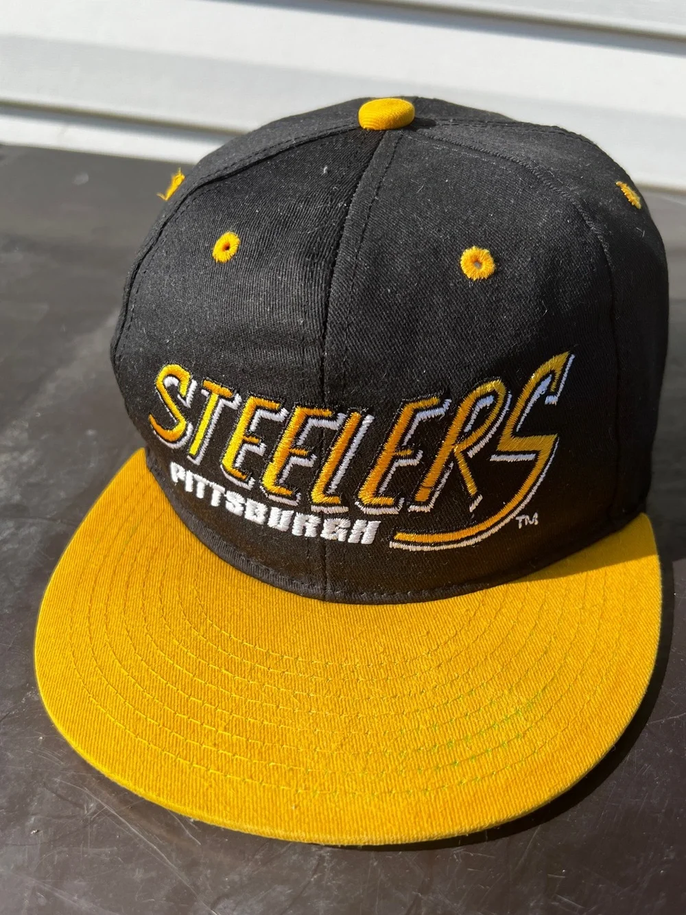 CLEAN Vintage Pittsburgh Steelers NFL Youth Snapback Hat Yellow